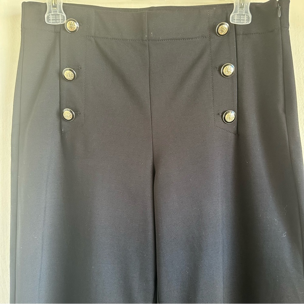 Ann Taylor The Sailor Dramatic Black Wide-Leg Stretchy Trousers Pants Size 16P - Picture 4 of 15